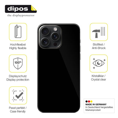 2x 3D Full Cover Schutzfolie für Apple iPhone 16 Pro Rückseite