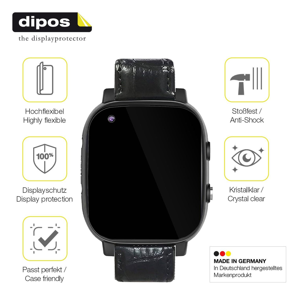 2x 3D Full Cover Schutzfolie für Weyot Notruf Smartwatch