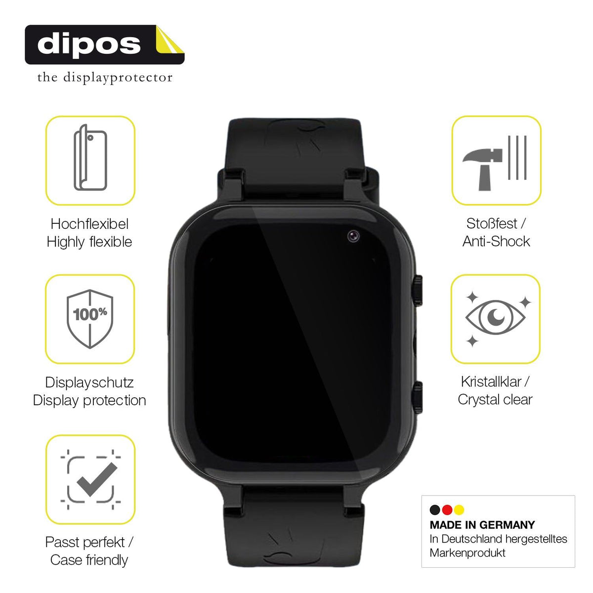 2x 3D Full Cover Schutzfolie für Ruopoem Smartwatch Kinder