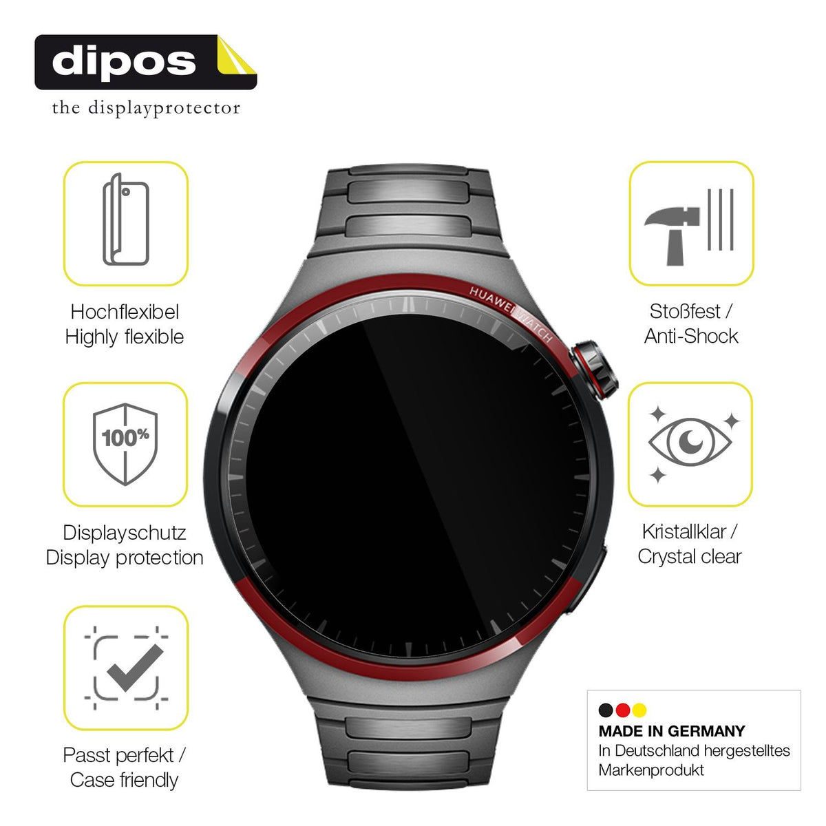 2x 3D Full Cover Schutzfolie für Huawei Watch 4 Pro Space Edition