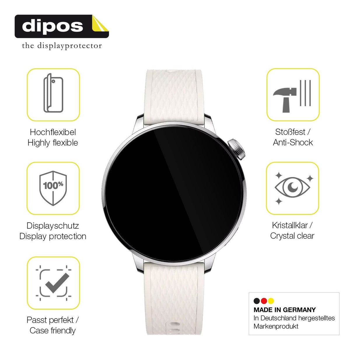 2x 3D Full Cover Schutzfolie für Oppo Watch X2 Mini