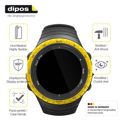2x 3D Full Cover Schutzfolie für Suunto Core Black Yellow