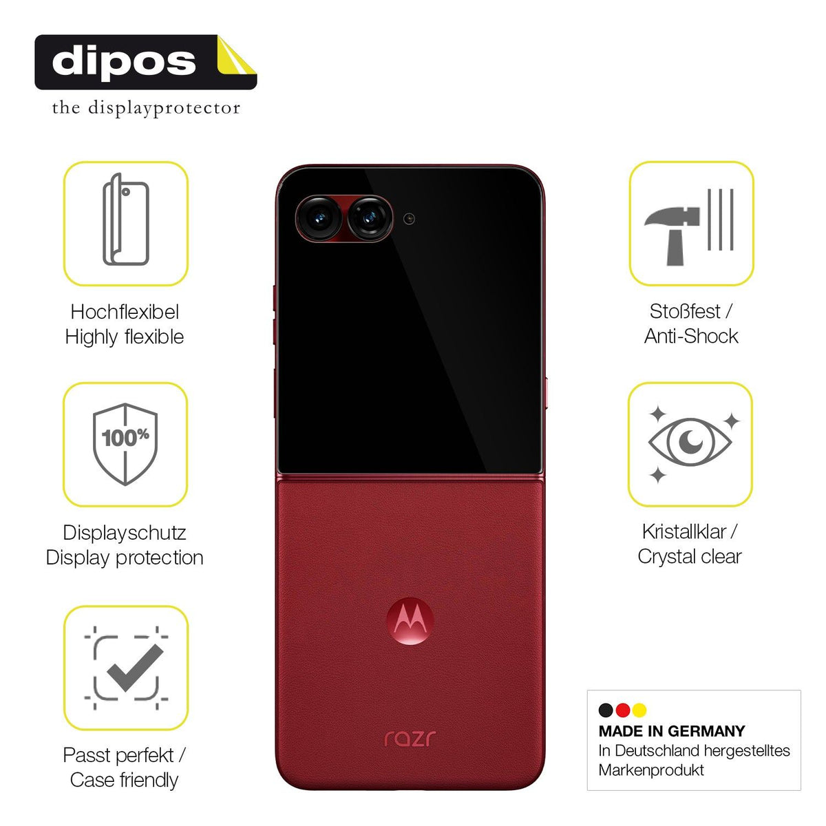 2x 3D Full Cover Schutzfolie für Motorola Razr 60 Aussen-Display