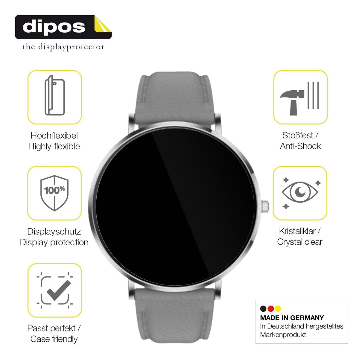 2x 3D Full Cover Schutzfolie für Pireware Slim Smartwatch