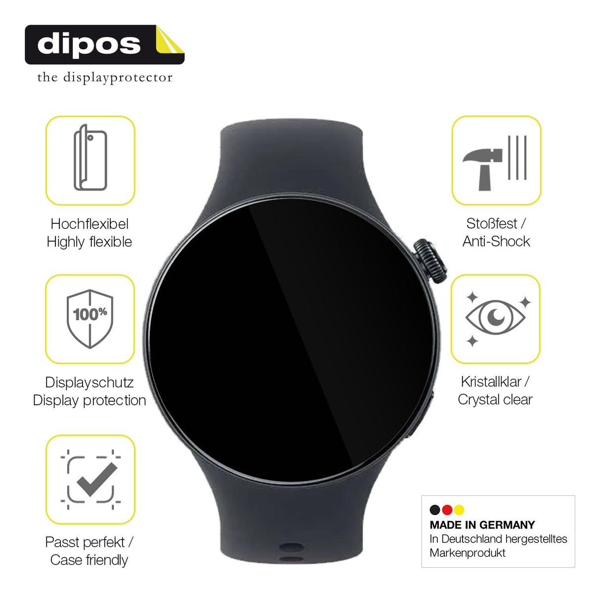 2x 3D Full Cover Schutzfolie für Vivo Watch 5