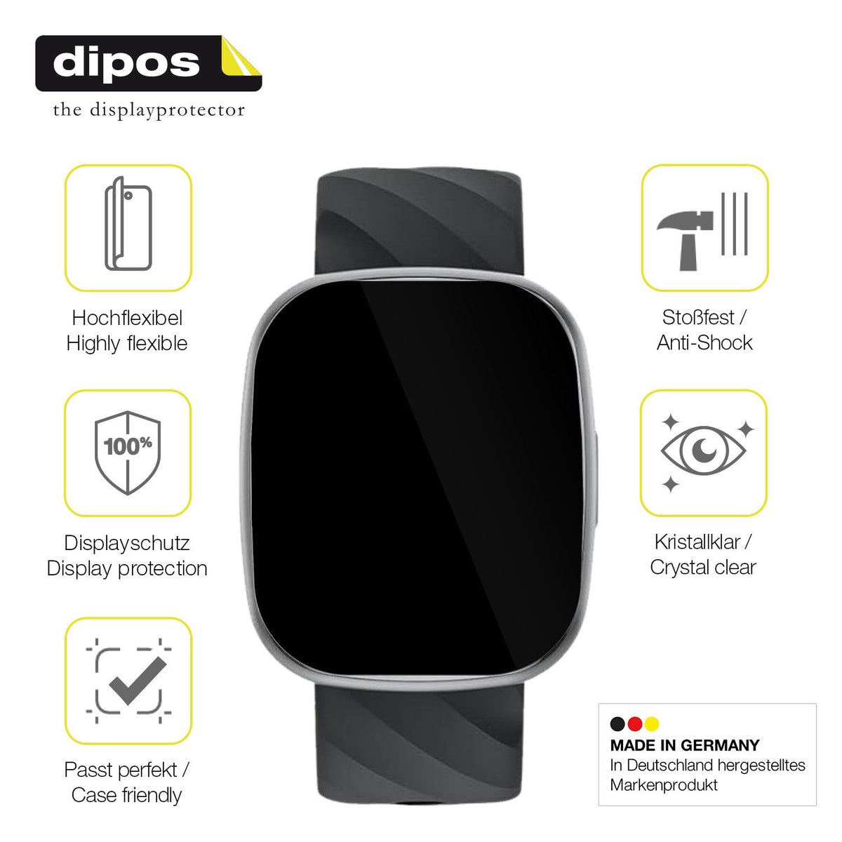 2x 3D Full Cover Schutzfolie für Catgiff A22 Smartwatch