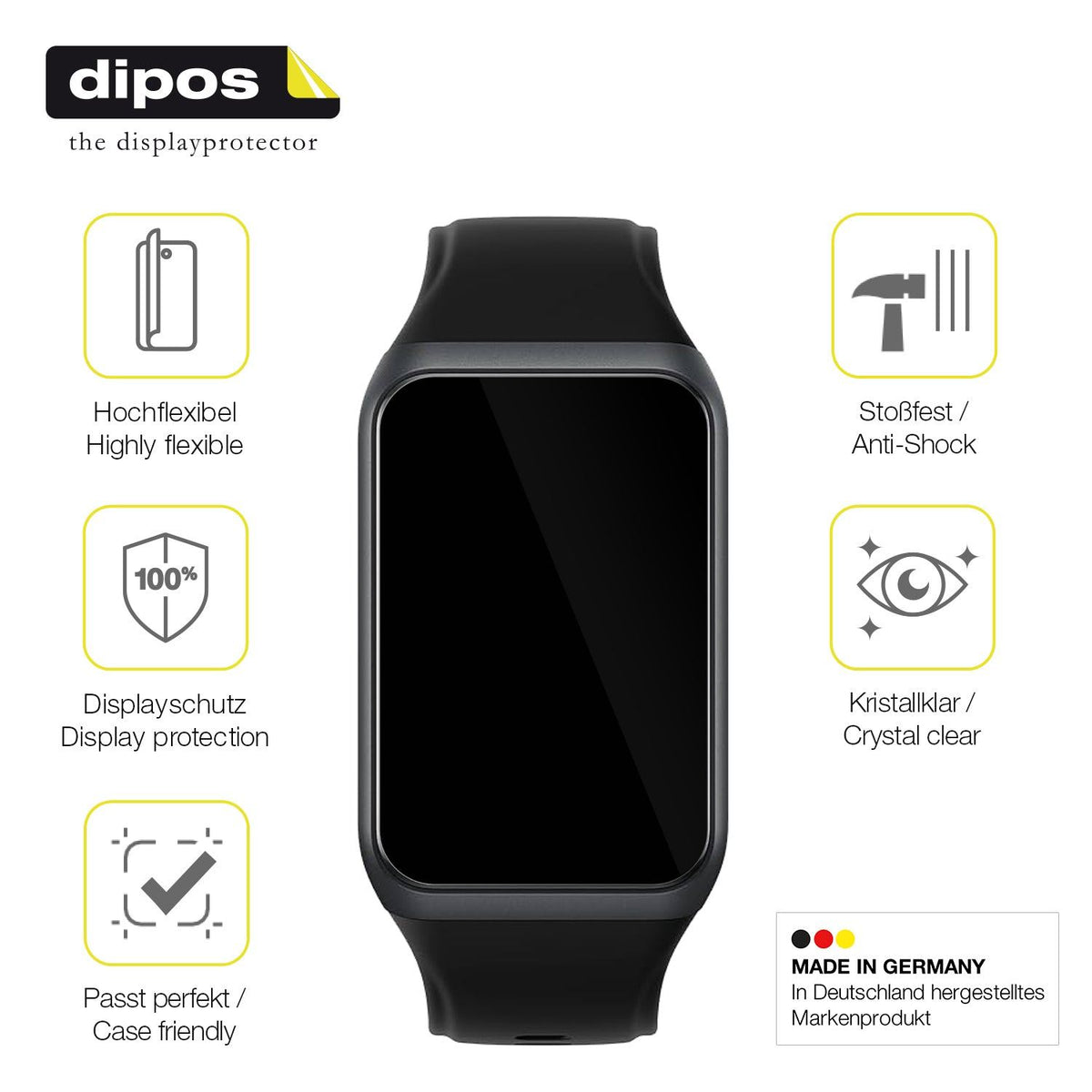 2x 3D Full Cover Schutzfolie für Oppo Band 2