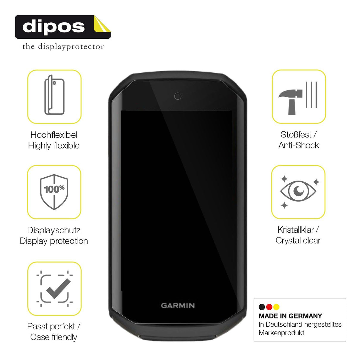 2x 3D Full Cover Schutzfolie für Garmin Edge 1050