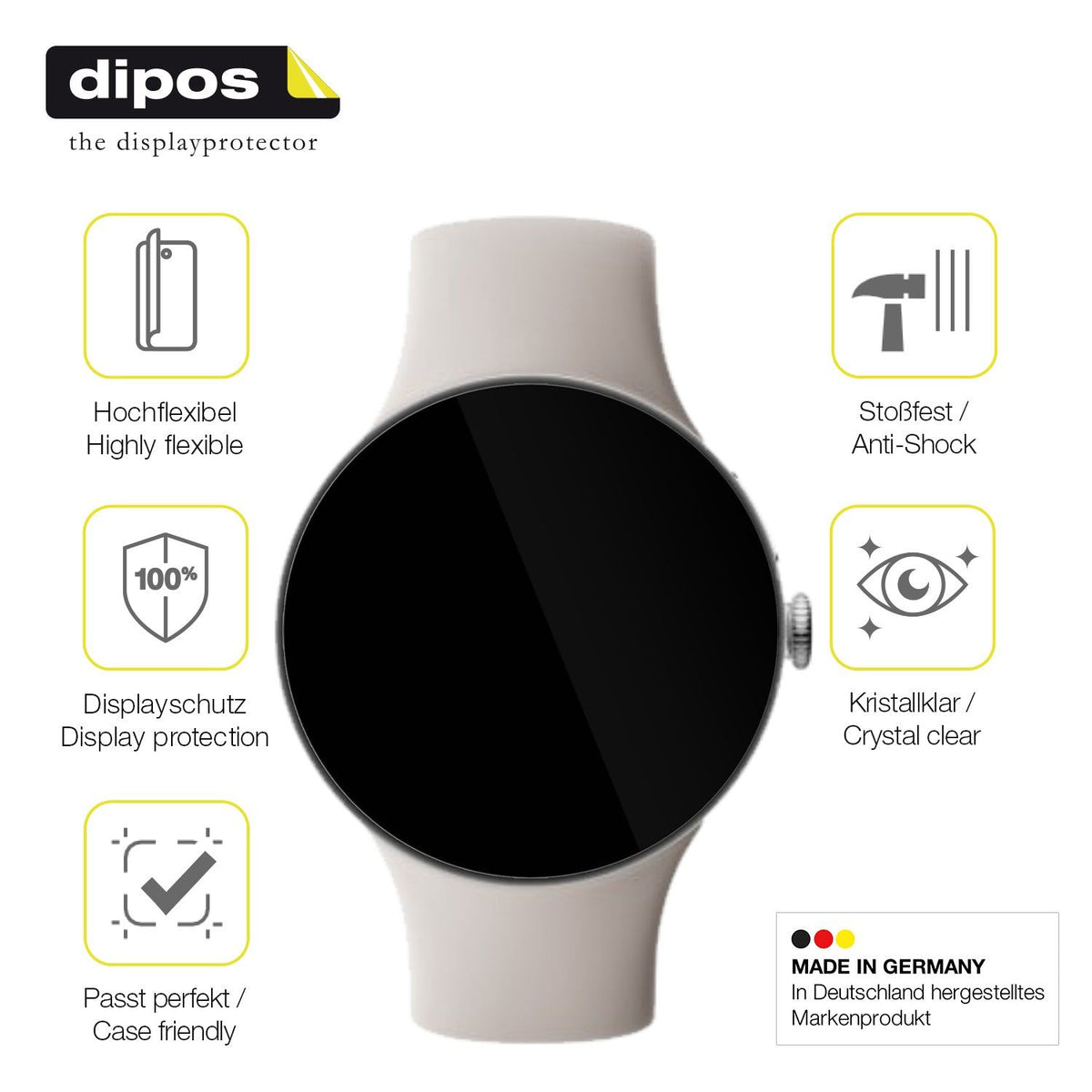 2x 3D Full Cover Schutzfolie für Google Pixel Watch 4