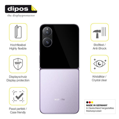 2x 3D Full Cover Schutzfolie für Xiaomi Mix Flip 2 Außenseite