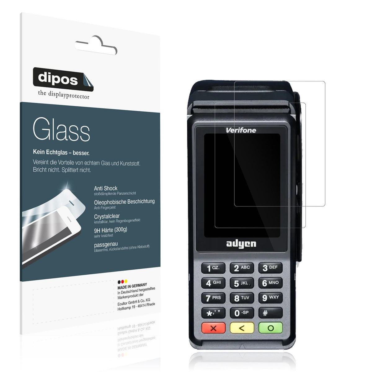 2x 9H Schutzfolie für Adyen V400c Plus Panzerfolie