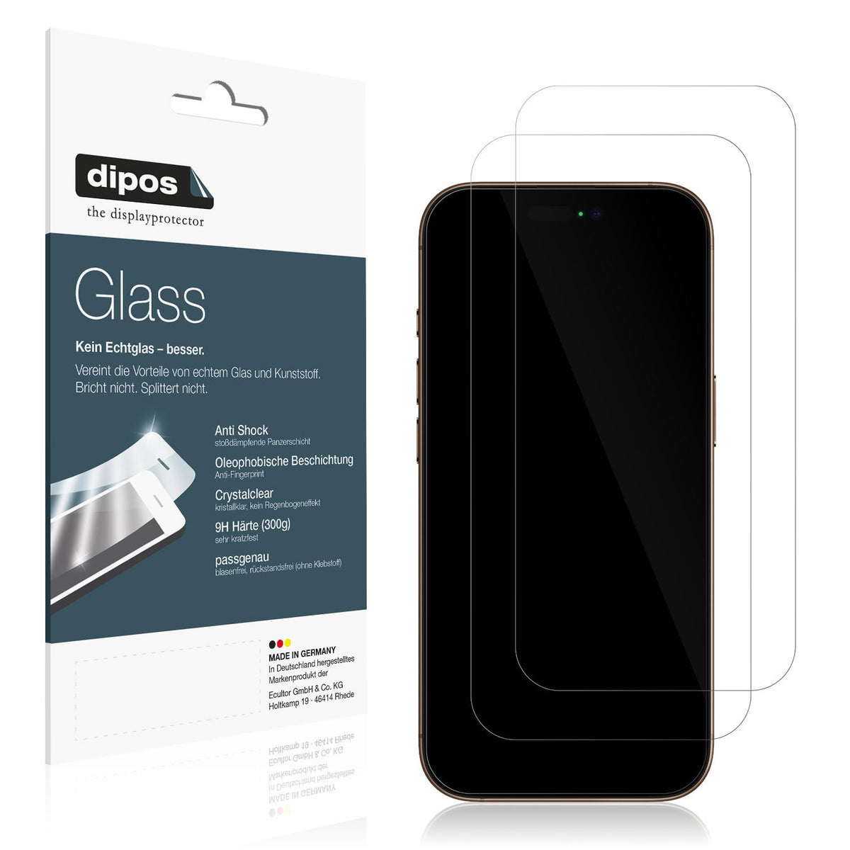 2x 9H Schutzfolie für Apple iPhone 16 Pro Panzerfolie
