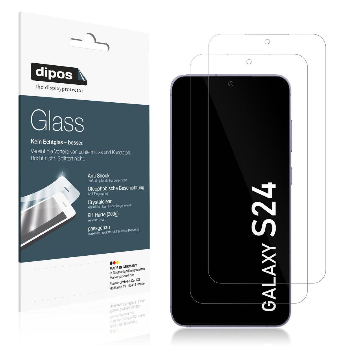 2x 9H Schutzfolie für Samsung Galaxy S24 Panzerfolie