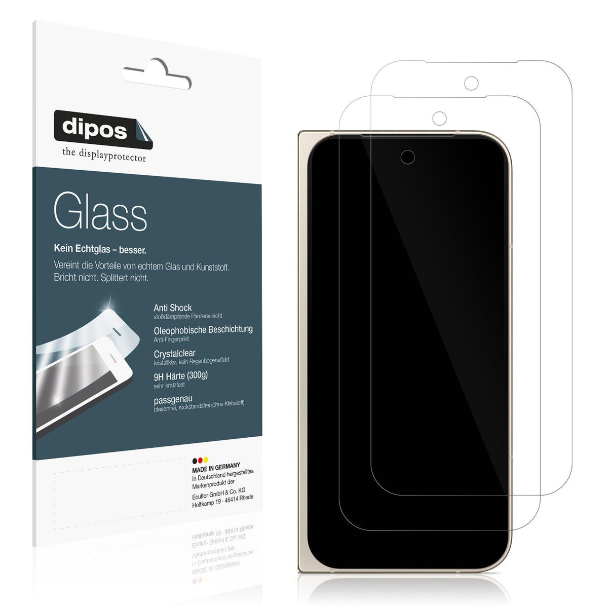 2x 9H Schutzfolie für Google Pixel 9 Pro Fold Panzerfolie