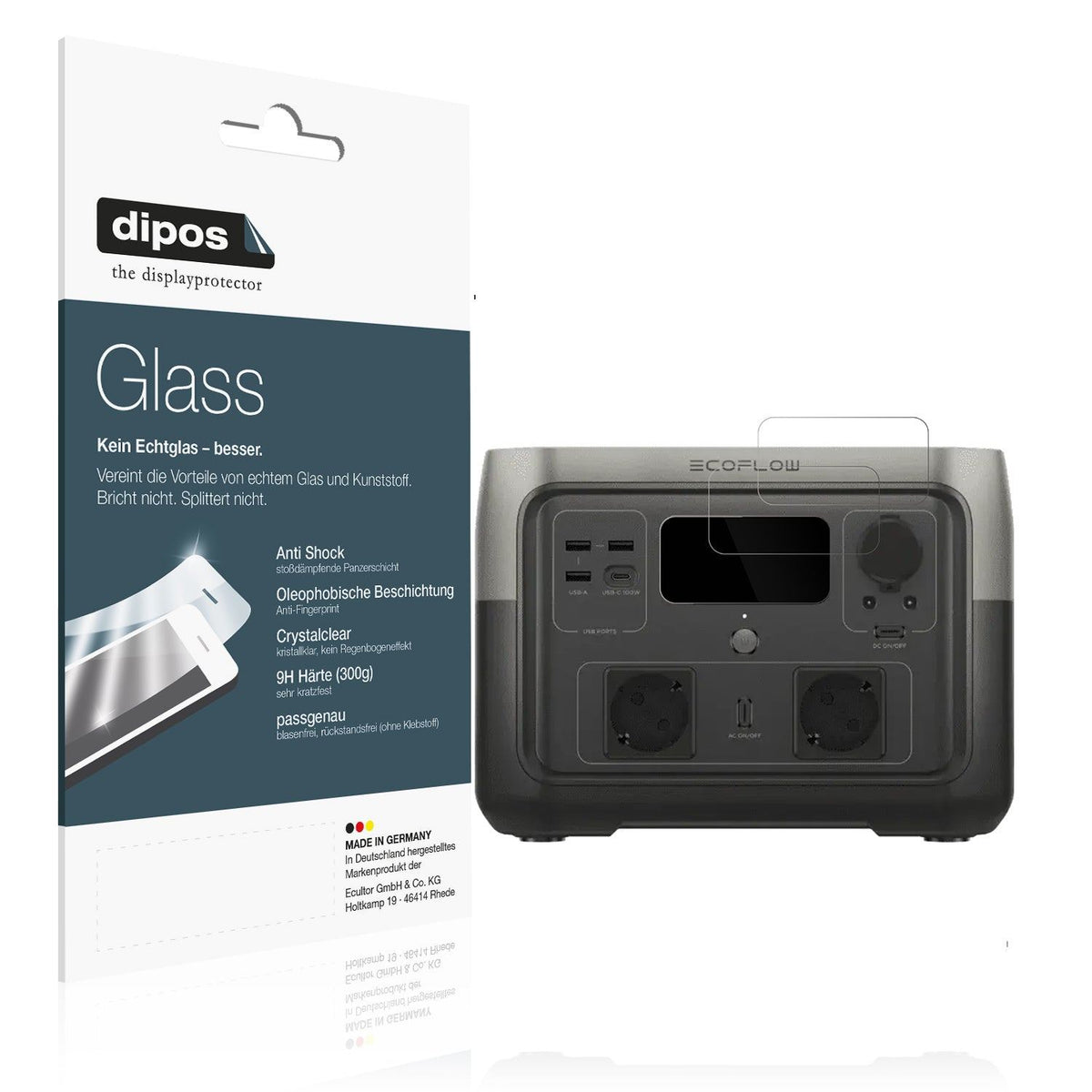 2x 9H Schutzfolie für EF Ecoflow River 2 Max Panzerfolie
