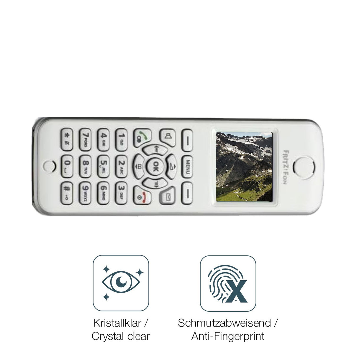 2x 9H Schutzfolie für FRITZ! FON M2 Dect Panzerfolie