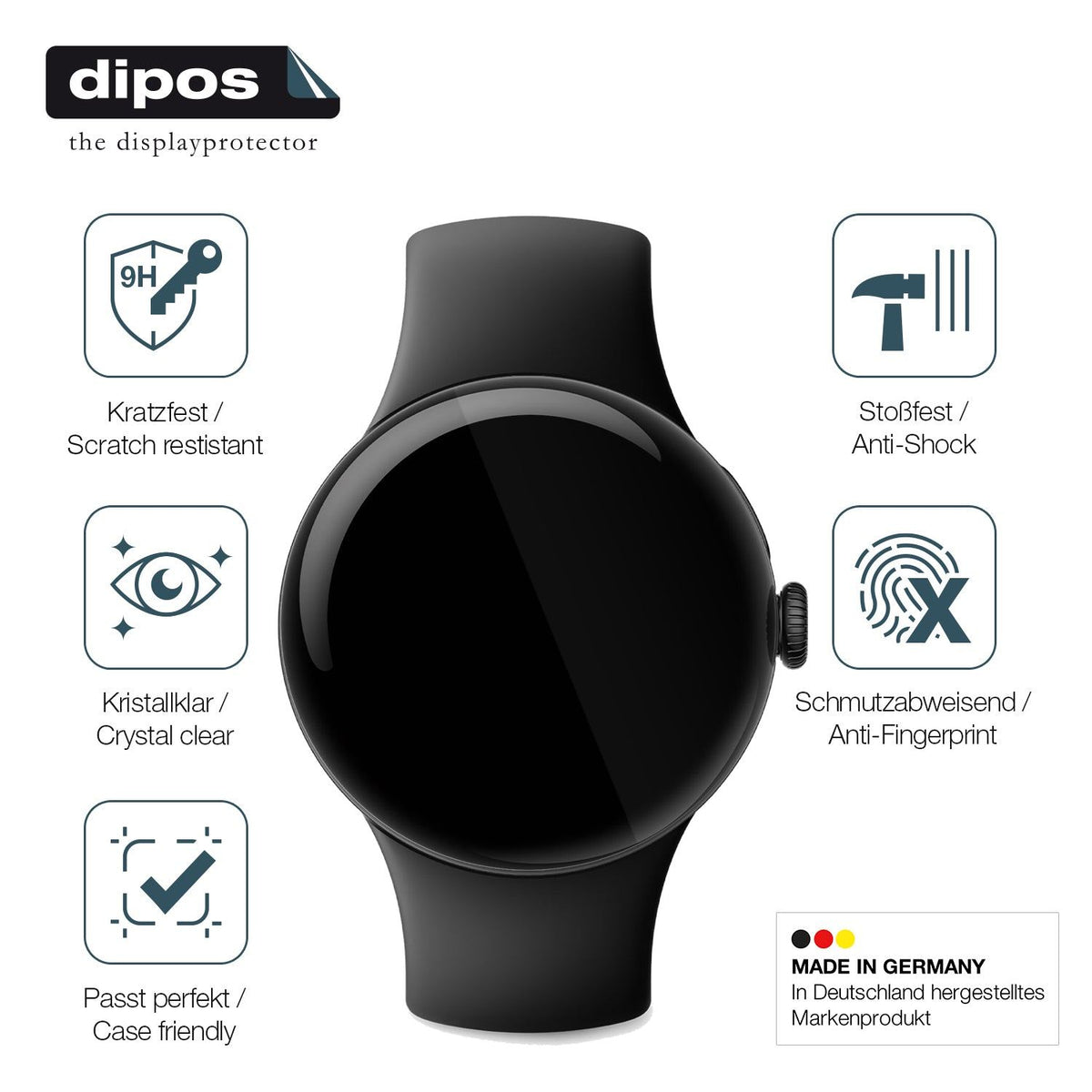 2x 9H Schutzfolie für Google Pixel Watch 1 Panzerfolie