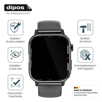 2x 9H Schutzfolie für G96 Smartwatch Panzerfolie