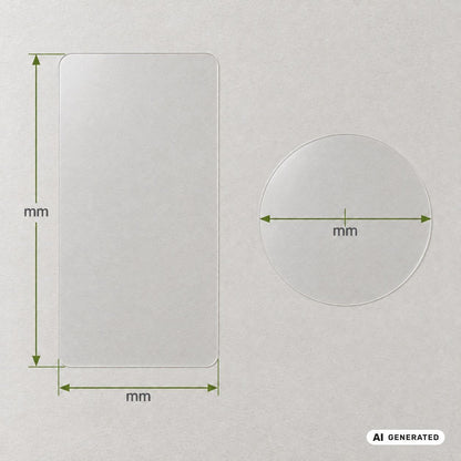 Breite, Länge und Durchmesser in Millimetern / Width, length and diameter in millimetres – KI-generierte Darstellung / AI-generated illustration