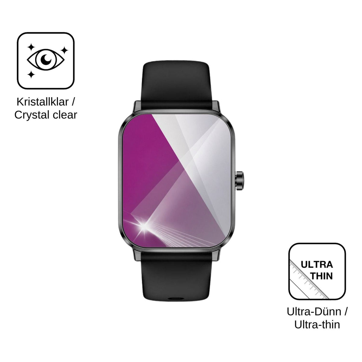 6x Schutzfolie klar für Beafon Smartwatch 103 Display-Schutzfolie