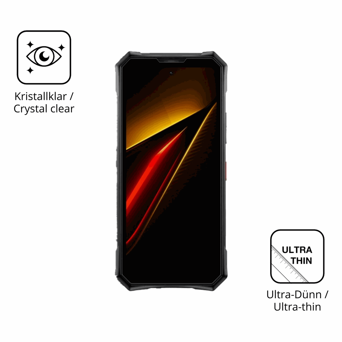 Dünne und klare Folie passend zugeschnitten für Doogee S300 Pro