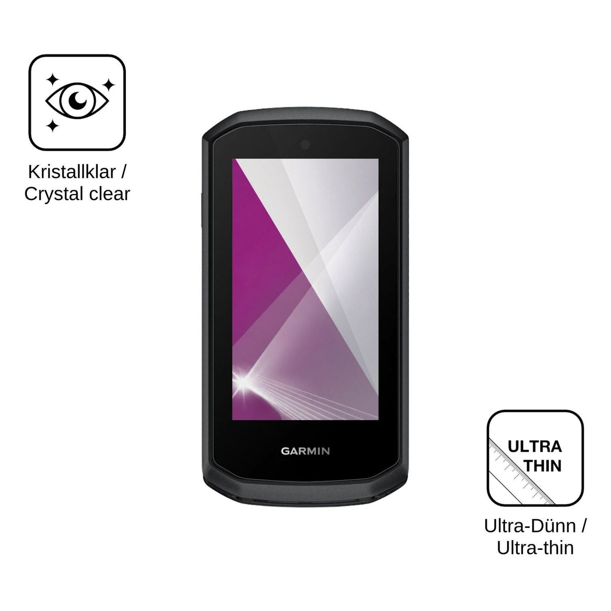 2x Schutzfolie klar für Garmin Edge Explore 3 Display-Schutzfolie