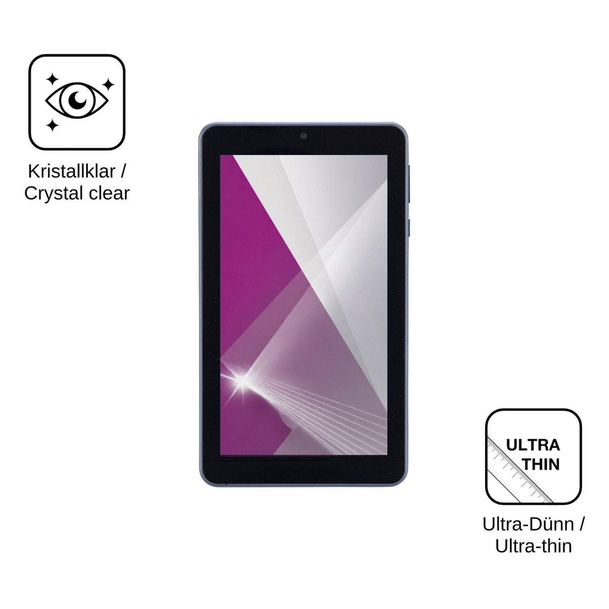 2x Schutzfolie klar für ONN Surf Tablet 7 Display-Schutzfolie