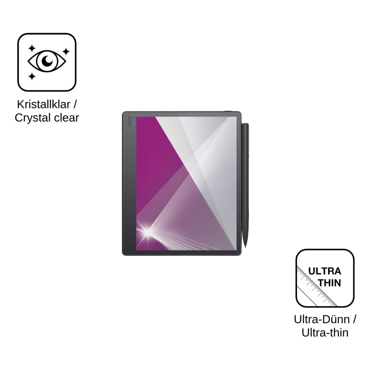 2x Schutzfolie klar für Onyx Boox Note Mini C Display-Schutzfolie