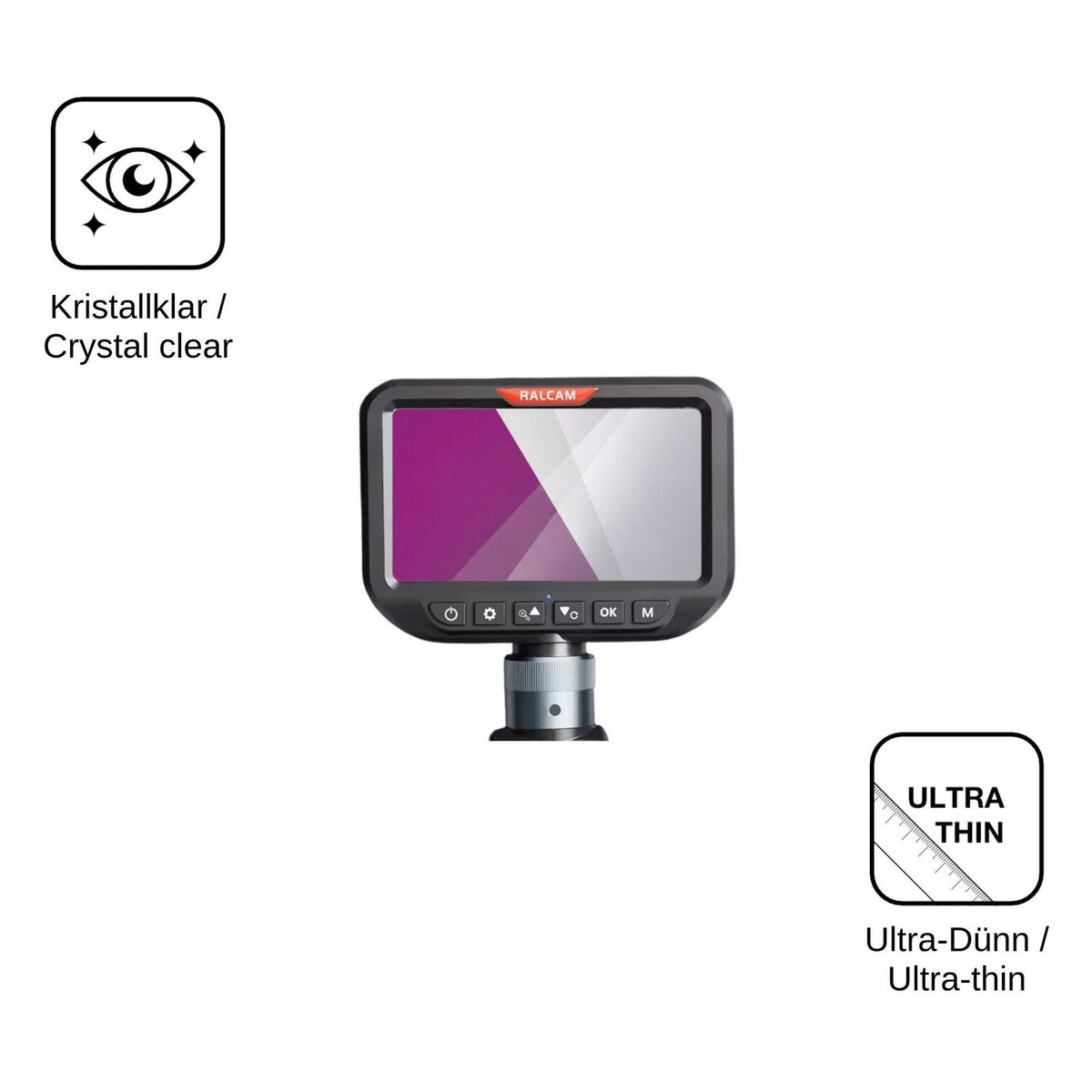 4x Schutzfolie klar für Ralcam Endoscope Camera 5 Display-Schutzfolie