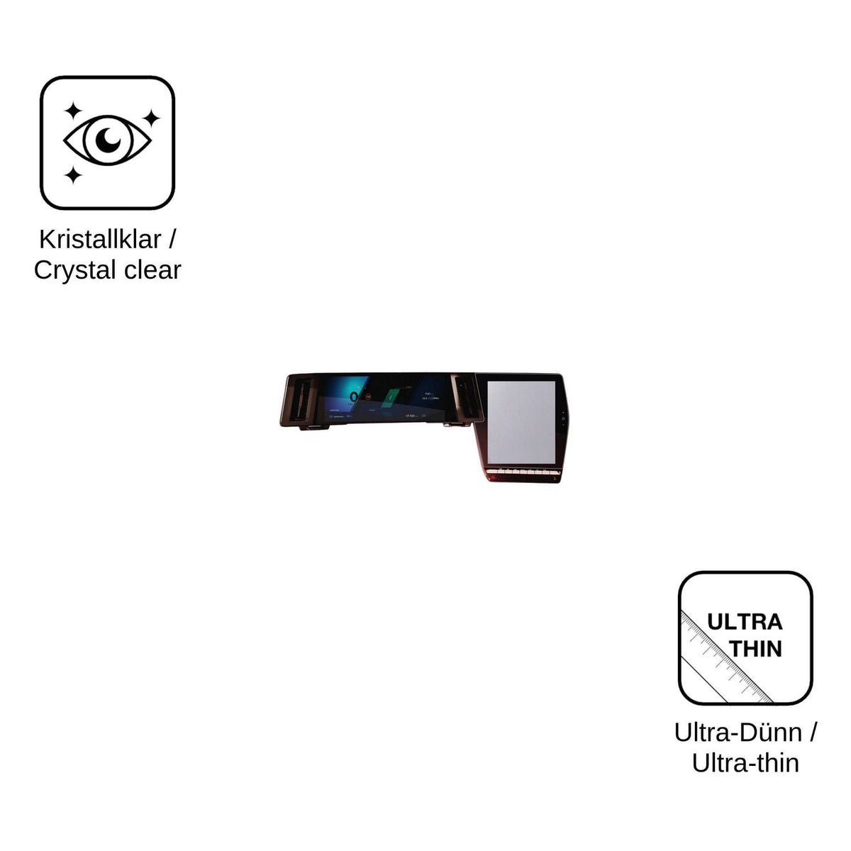 2x Schutzfolie klar für Renault Espace openR Link 12 Display-Schutzfolie