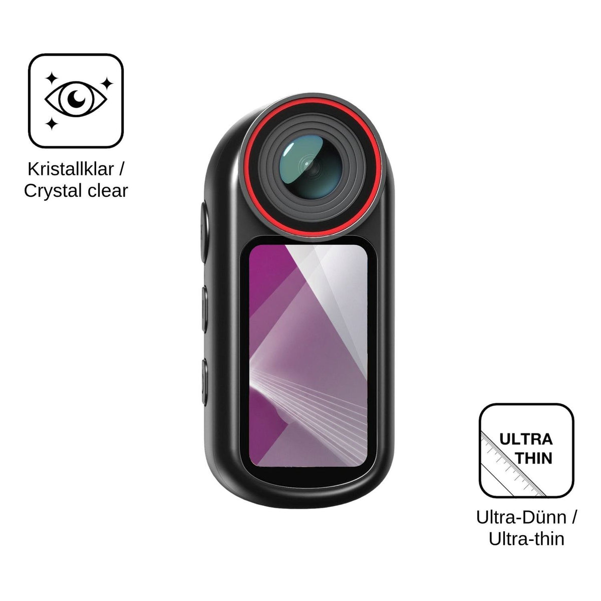 4x Schutzfolie klar für Yonvim Mini Body Cam 4K Display-Schutzfolie