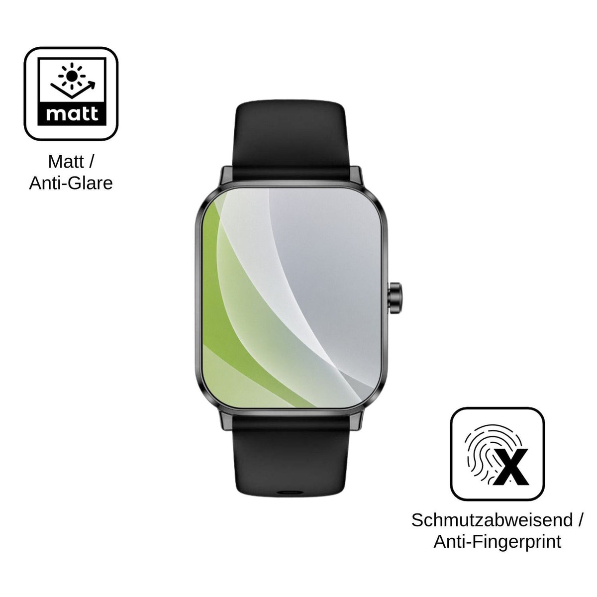 6x Schutzfolie matt für Beafon Smartwatch 103 Display-Schutzfolie
