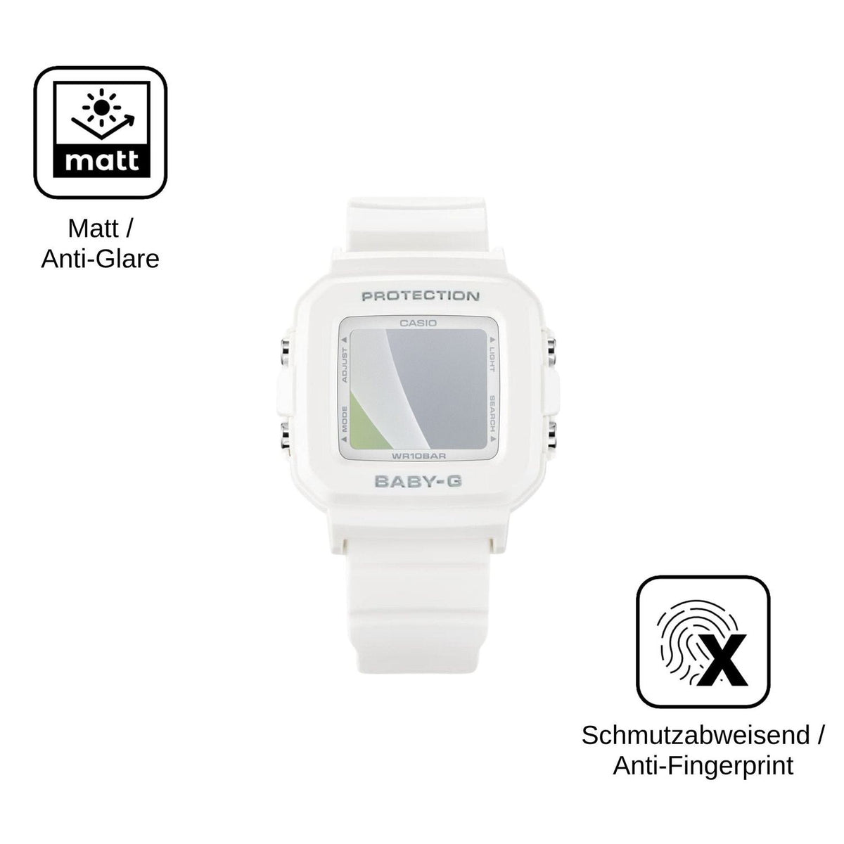 6x Schutzfolie matt für Casio Baby-G BGD-10 Display-Schutzfolie
