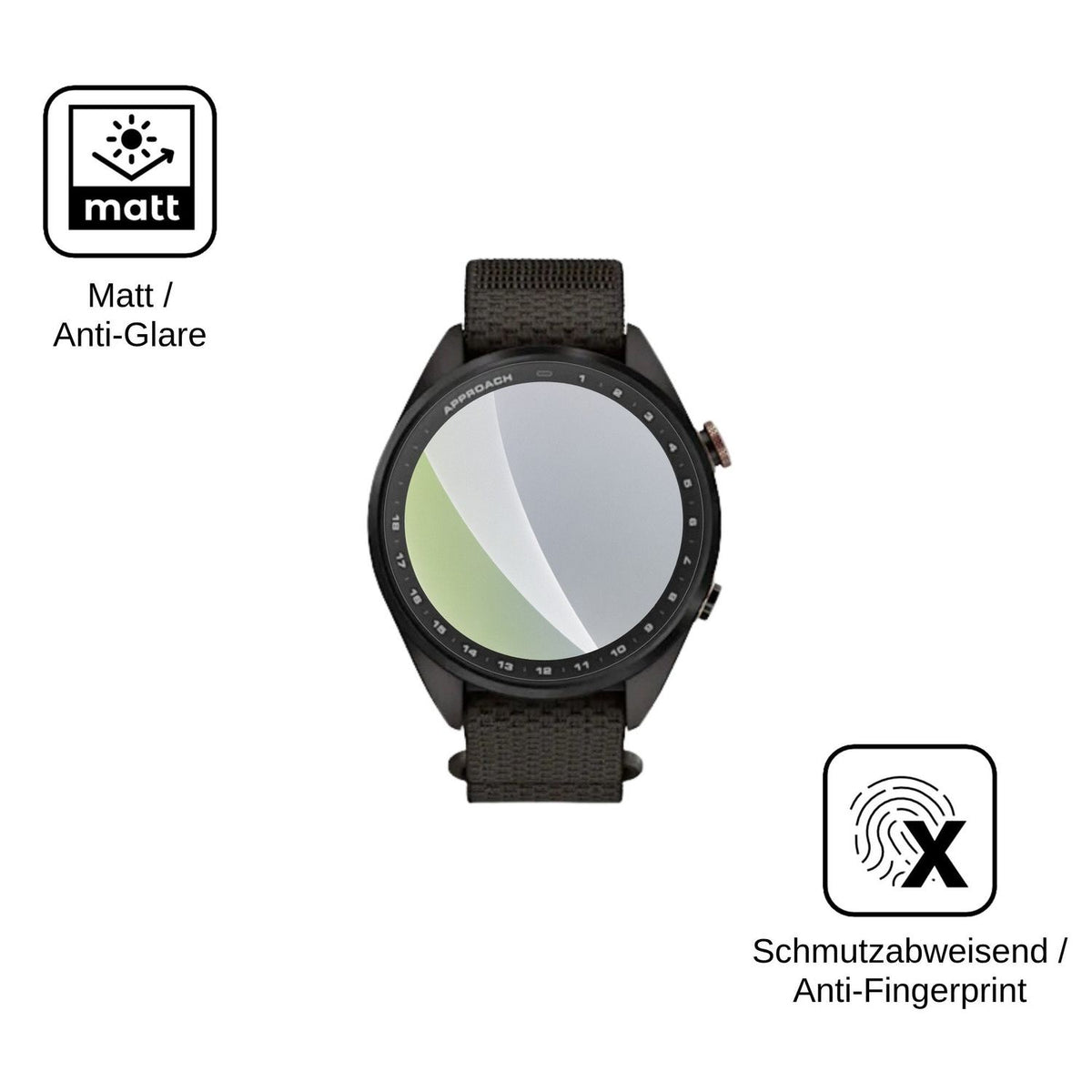 6x Schutzfolie matt für Garmin Approach S72 Display-Schutzfolie
