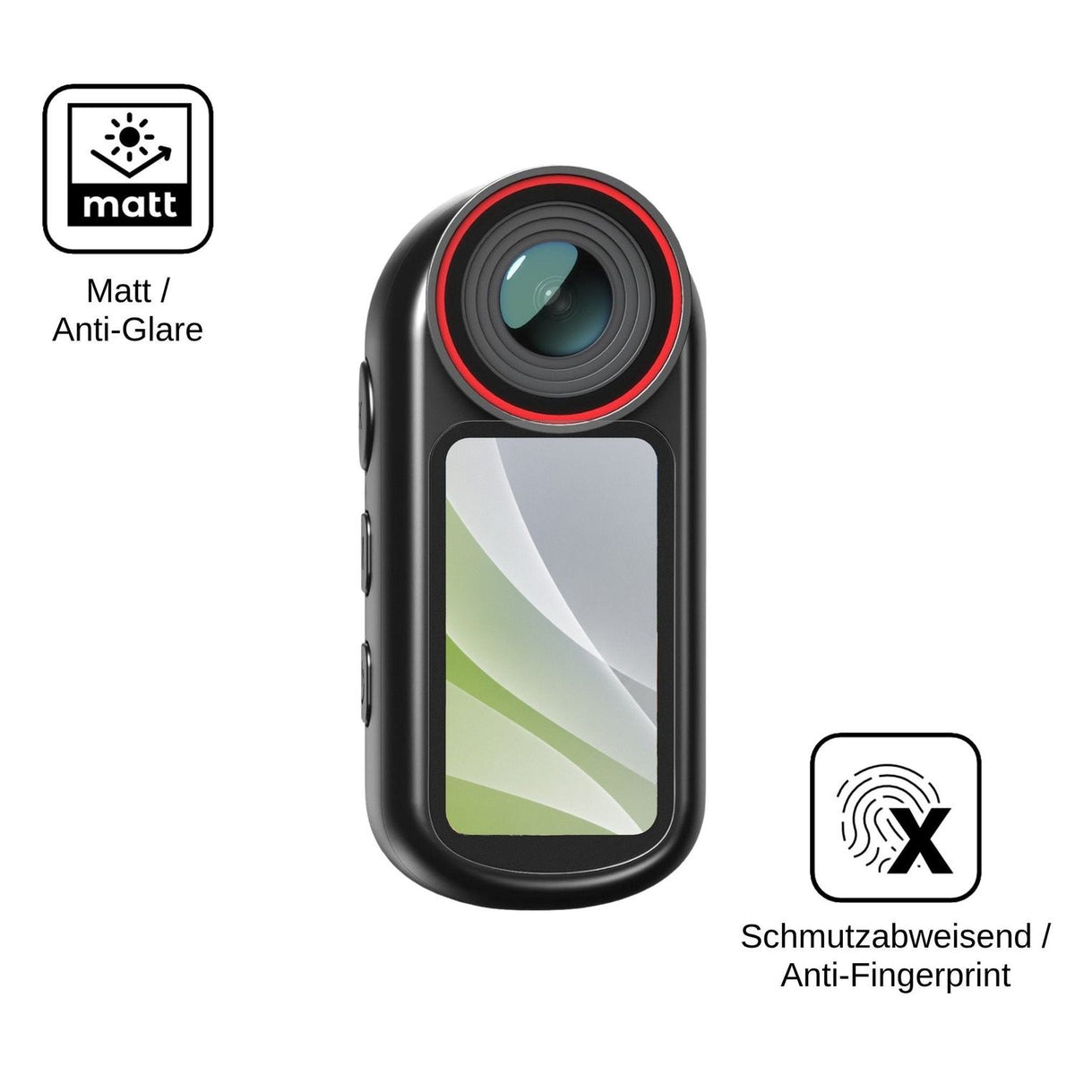 4x Schutzfolie matt für Yonvim Mini Body Cam 4K Display-Schutzfolie