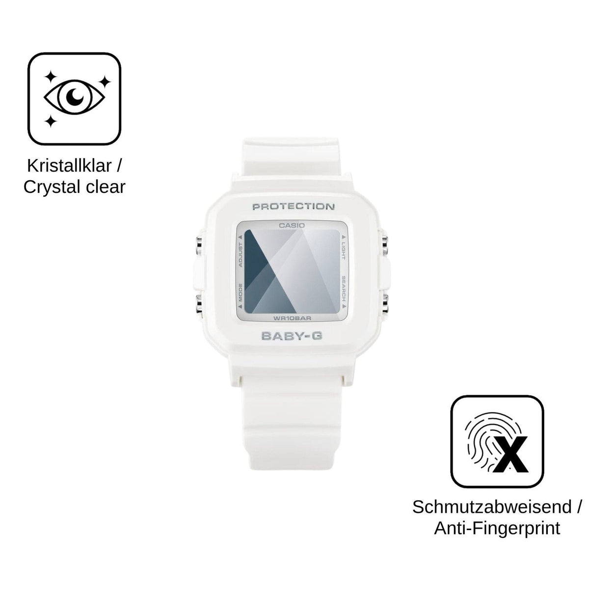 2x 9H Schutzfolie für Casio Baby-G BGD-10 Panzerfolie