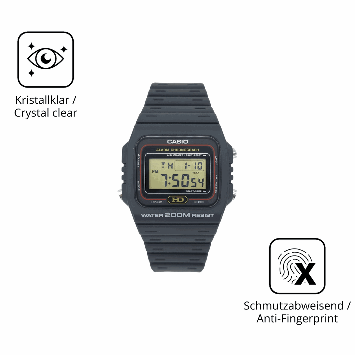 Flexible TPU-Folie passend zugeschnitten für Casio DW-260, vollständige Abdeckung