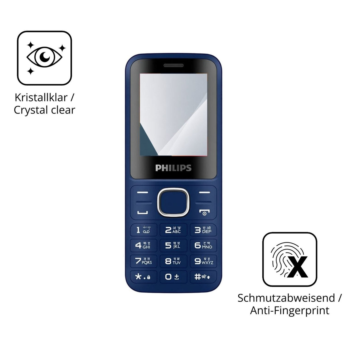 Flexible TPU-Folie passend zugeschnitten für Philips E2104, vollständige Abdeckung