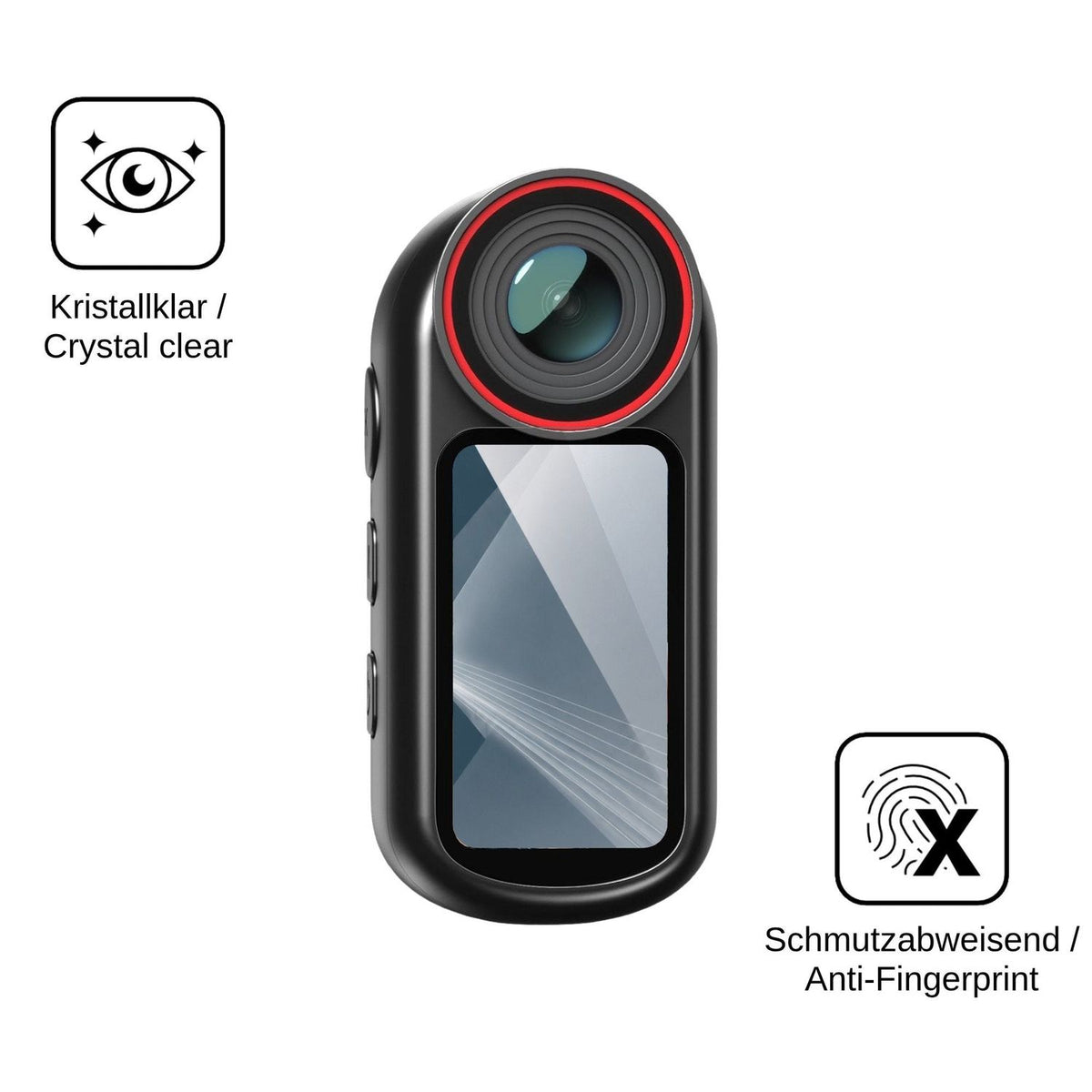 2x 9H Schutzfolie für Yonvim Mini Body Cam 4K Panzerfolie