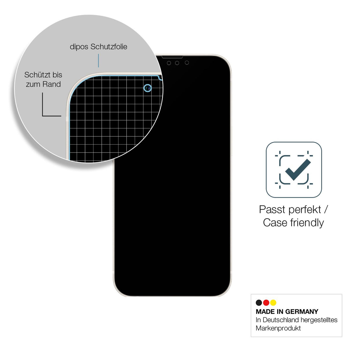 9H Hartbeschichtete, flexible Folie passend zugeschnitten für Apple iPhone 13 Pro