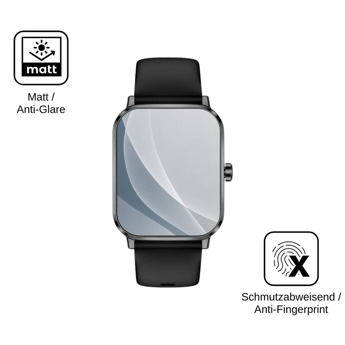 2x 9H Schutzfolie matt für Beafon Smartwatch 103 Panzerfolie