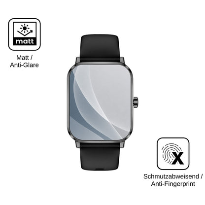 2x 9H Schutzfolie matt für Beafon Smartwatch 103 Panzerfolie