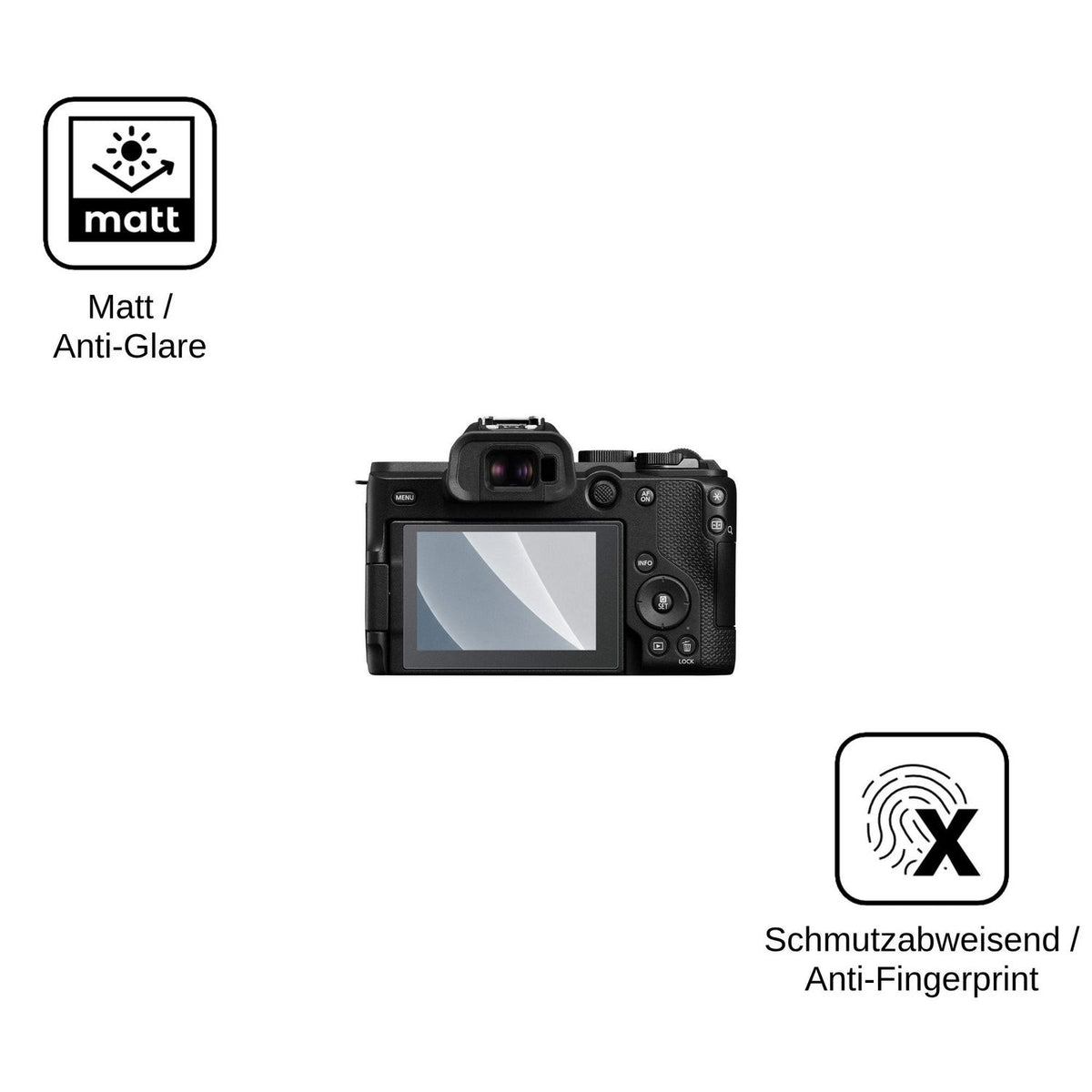 2x 9H Schutzfolie matt für Canon EOS R8 Mark II Panzerfolie