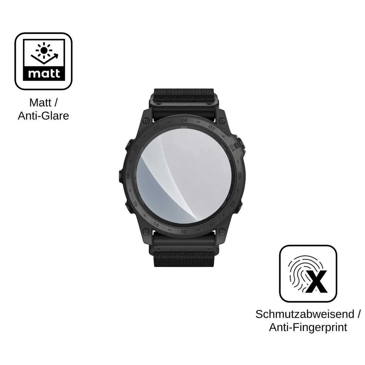2x 9H Schutzfolie matt für Garmin tactix 7 Pro Ballistics Edition Panzerfolie