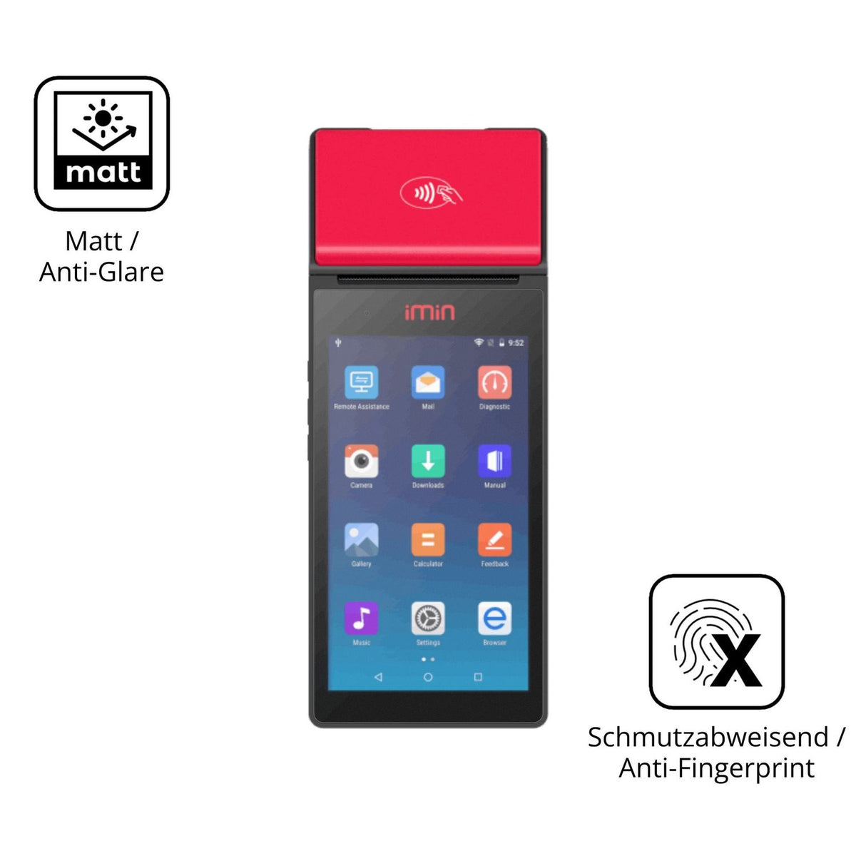 9H Hartbeschichtete, flexible Folie passend zugeschnitten für IMIN M2 / M2 Pro