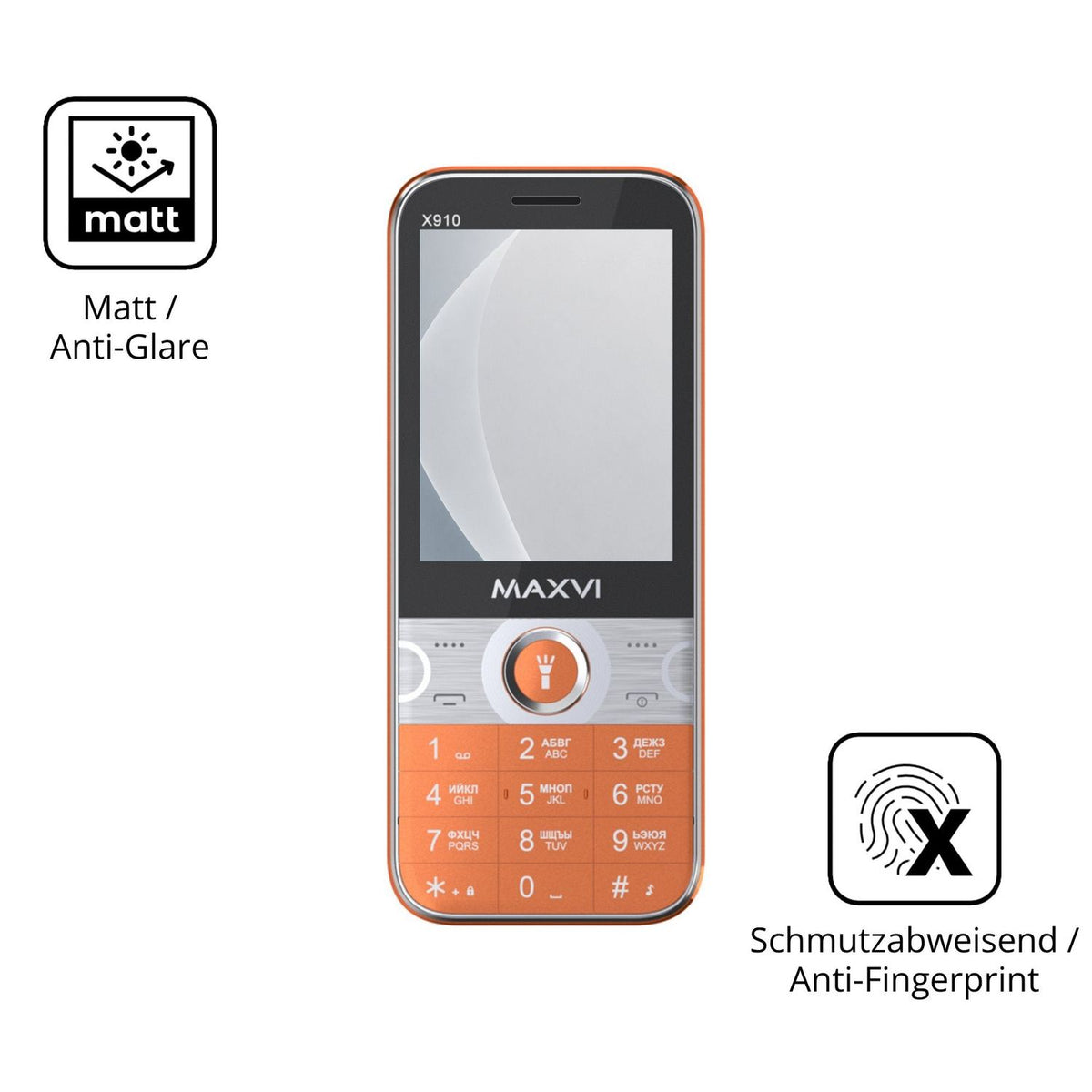 9H Hartbeschichtete, flexible Folie passend zugeschnitten für Maxvi X910