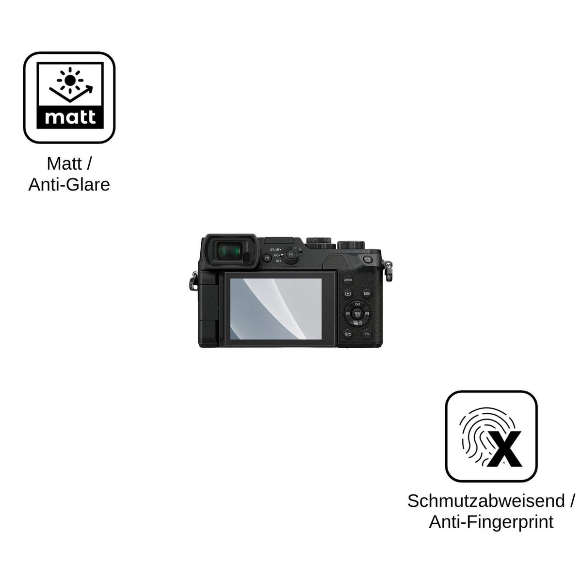 2x 9H Schutzfolie matt für Panasonic Lumix DMC-GX8 Panzerfolie