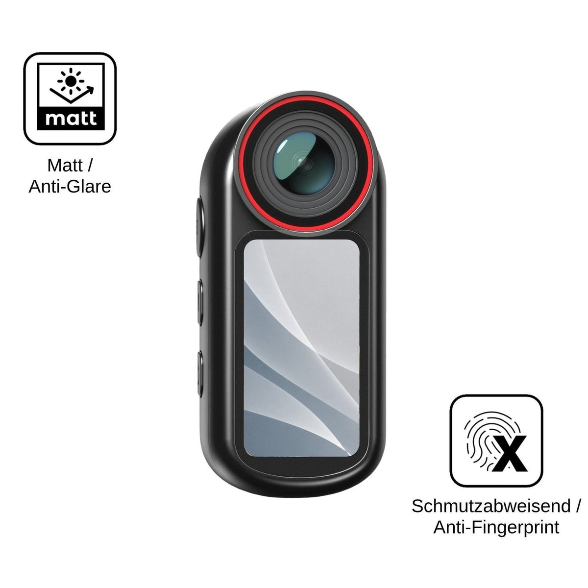 2x 9H Schutzfolie matt für Yonvim Mini Body Cam 4K Panzerfolie