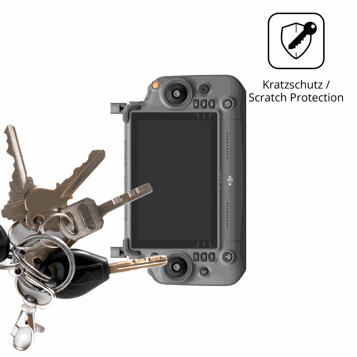 Schutz gegen Kratzer auf dem DJI Inspire 3 RC Plus Glas durch Schlüssel oder Ähnliches
