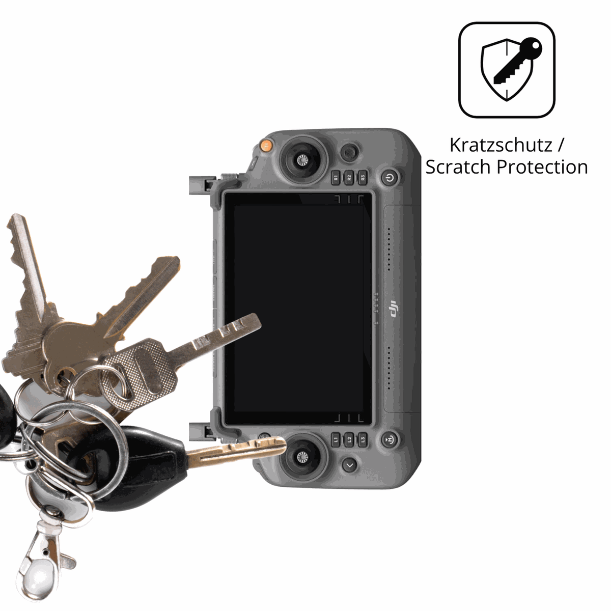 Schutz gegen Kratzer auf dem DJI Inspire 3 RC Plus Glas durch Schlüssel oder Ähnliches